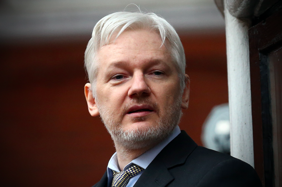 <em>Assange had refused to leave the embassy, claiming he would be extradited to the United States for questioning over the activities of WikiLeaks if he did so (Getty)</em>