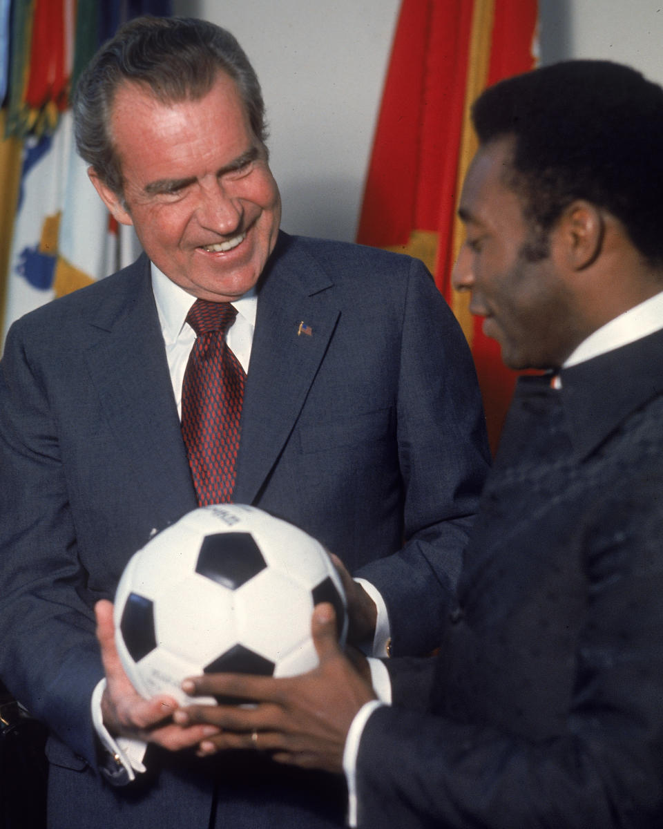 President Richard Nixon meeting with soccer star Pele (Dirck Halstead / Getty Images file)