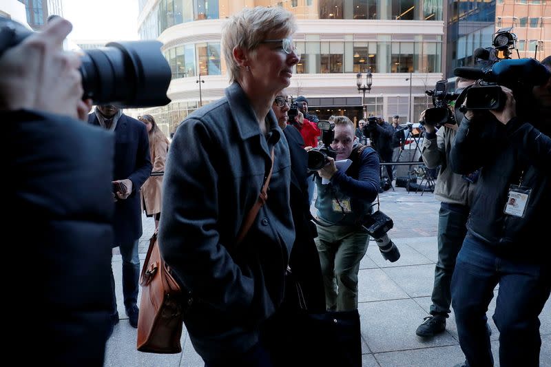 FILE PHOTO: Donna Heinel arrives at the federal courthouse in Boston