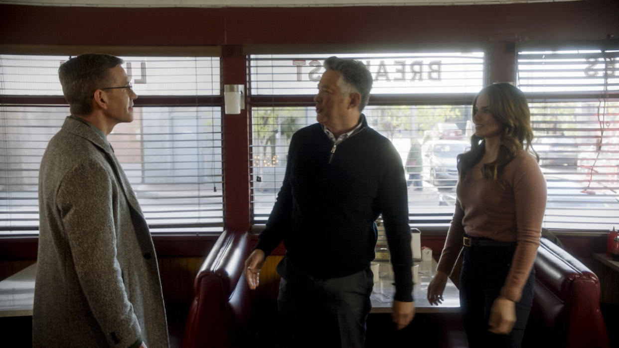  Brian Dietzen, Russel Wong and Katrina Law in NCIS. 