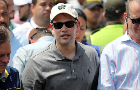 U.S. Senator Marco Rubio visits the Colombia-Venezuela border at the Simon Bolivar International Bridge on the outskirts of Cucuta, Colombia February 17, 2019. REUTERS/Luisa Gonzalez