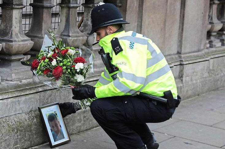 One of our own: a policeman pays his respects to murdered officer PC Keith Palmer