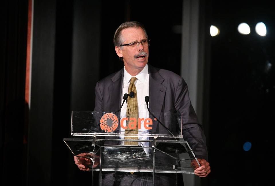 NEW YORK, NY - NOVEMBER 14: Chairman of North Island, Co-Founder of Silver Lake and CARE Impact Award for Accelerator of Innovation Honoree Glenn Hutchins speaks on stage during the inaugural CARE Impact Awards Dinner at Mandarin Oriental New York on November 14, 2018 in New York City.  (Photo by Bryan Bedder/Getty Images for CARE)