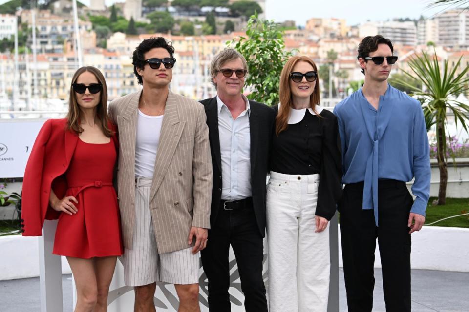 May December: Natalie Portman, Charles Melton, director Todd Haynes, Julianne Moore and Cory Michael Smith (PA)