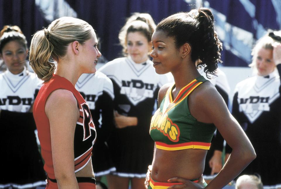 Kirsten Dunst, left, and Gabrielle Union, in a scene from the motion picture "Bring It On."