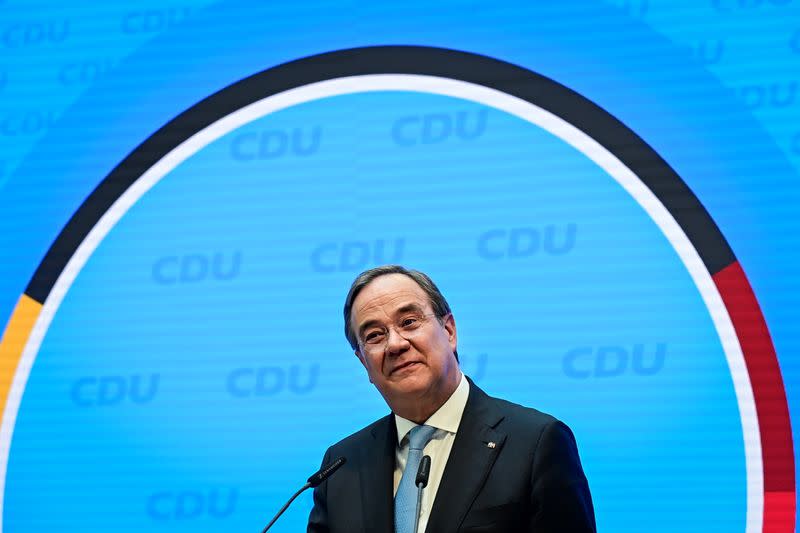 CDU chief Laschet gives a news conference in Berlin