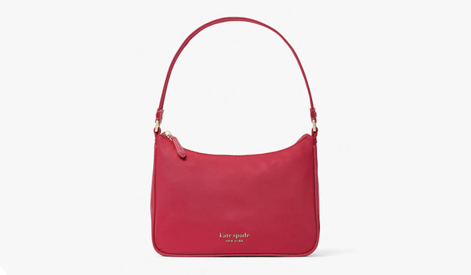 Pink nylon shoulder bag