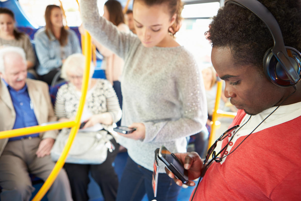 The number of men sending explicit photos on public transport is on the rise [Photo: Getty]