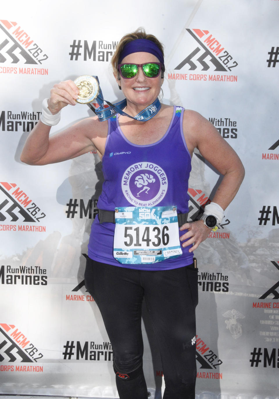 3.	Jill Jamieson completed the Marine Corps Marathon 50K, which starts in Arlington, VA, this past year. (Photo by Marathon Photos.) (Courtesy Jill Jamieson)