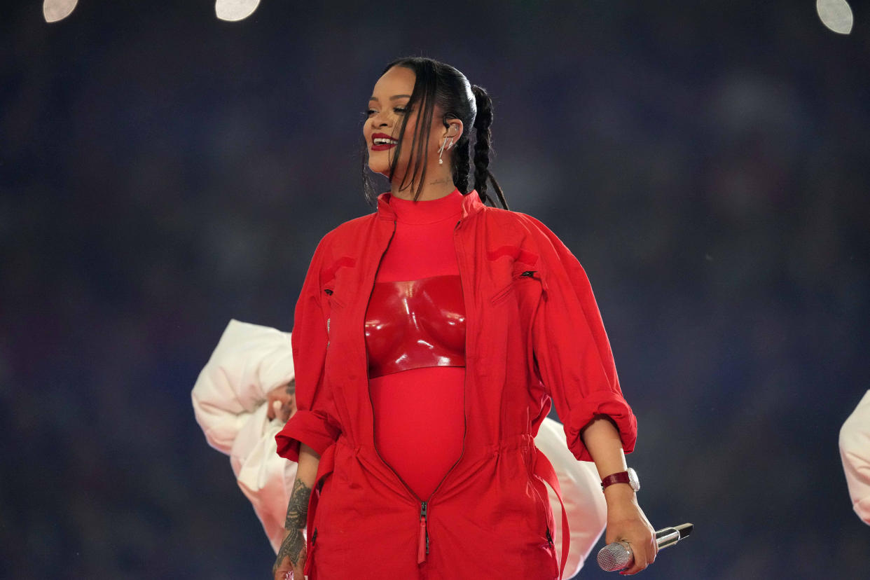 Rihanna shared a sweet moment with her son. (Photo: Kirby Lee-USA TODAY Sports)
