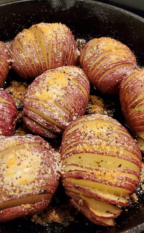 <p>The Glass Pantry</p><p>These Hasselback red potatoes turn out deliciously crispy on the outside and tender on the inside.</p><p><strong>Get the recipe: <a href="https://www.theglasspantry.com/hasselback-red-potatoes" rel="nofollow noopener" target="_blank" data-ylk="slk:Hasselback Red Potatoes;elm:context_link;itc:0;sec:content-canvas" class="link ">Hasselback Red Potatoes</a></strong></p>