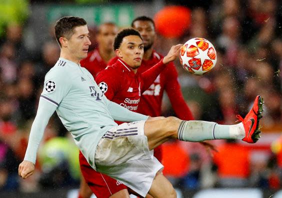 Robert Lewandowski was kept quiet by Liverpool's defence (Reuters)