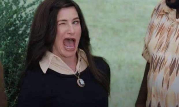 Kathryn Hahn winking as Agnes/Agatha Harkness in "WandaVision," a role she reprises in "Agatha: Coven of Chaos"<p>Marvel Studios/Disney</p>