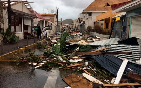 Hurricane Irma slams Caribbean as Category 5 storm - SAINT MARTIN - Credit: Splash News