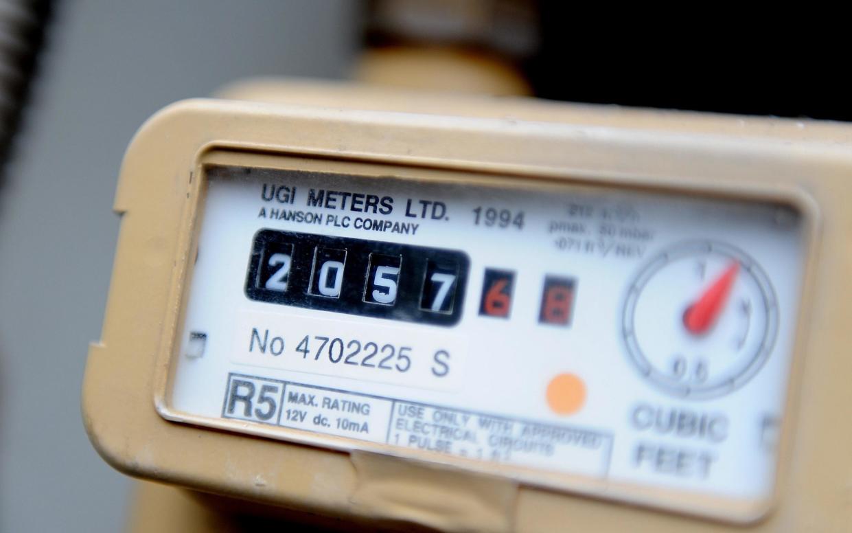 reading on a domestic household gas meter energy price cap 