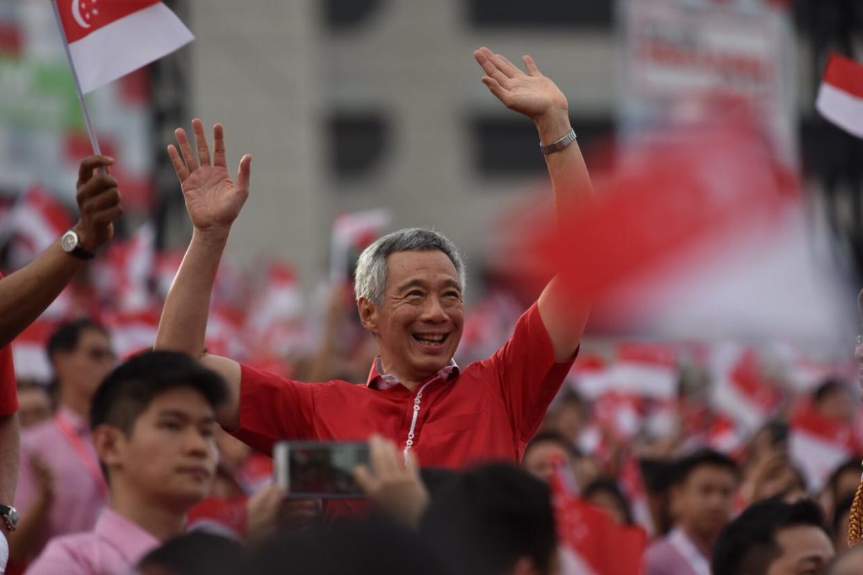 Prime Minister Lee Hsien Loong at the National Day Parade at Marina Bay on 9 August 2018. (Photo: Stefanus Ian/Yahoo News Singapore)