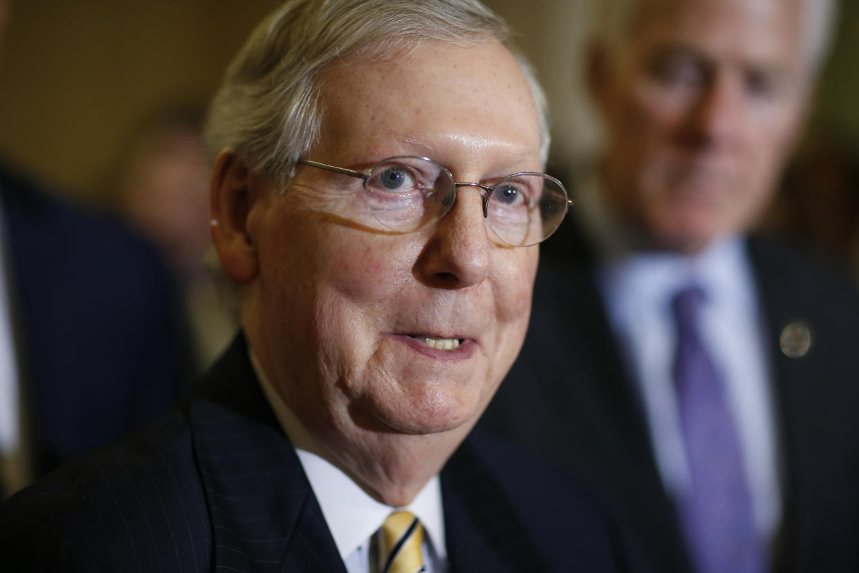 Mitch McConnell is feeling the heat from conservative groups to do more to confirm President Donald Trump's judicial nominees. He does not appear willing to&nbsp;axe the so-called blue-slip rule&nbsp;to appease them, however. (Photo: Joshua Roberts / Reuters)