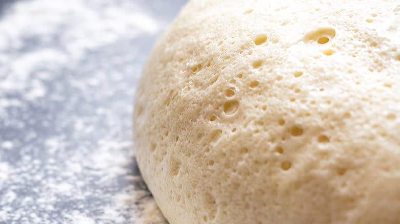 Ball of sourdough bread dough