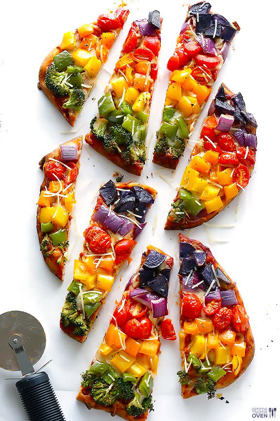 Rainbow Veggie Flatbread