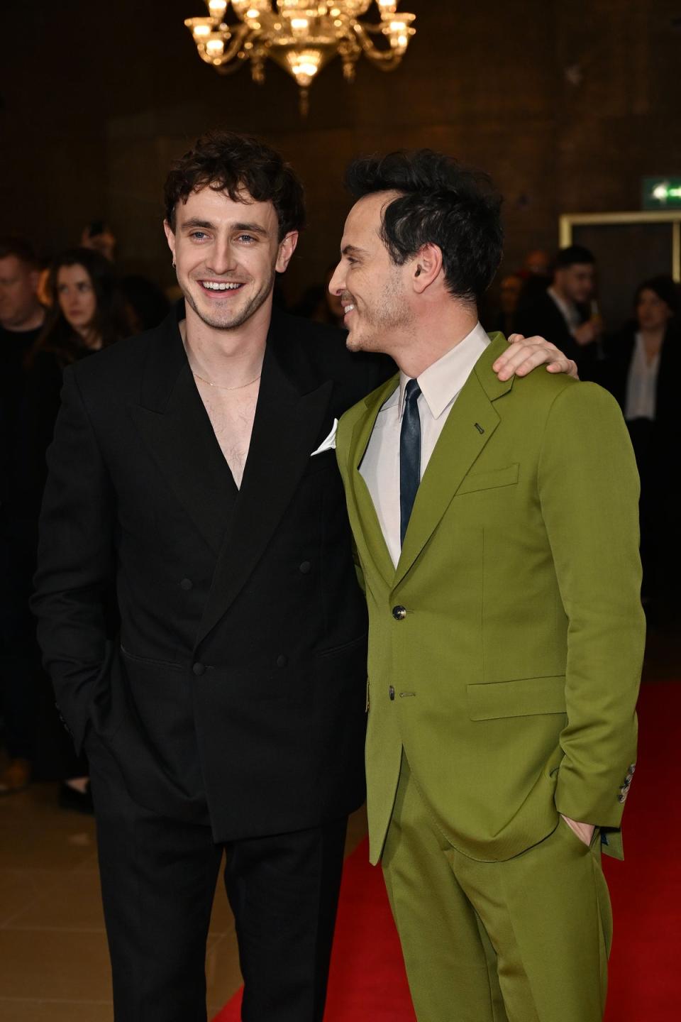 Paul Mescal (L) and Andrew Scott (R) attending the awards at The Mayfair Hotel (Gareth Cattermole/Getty Images)