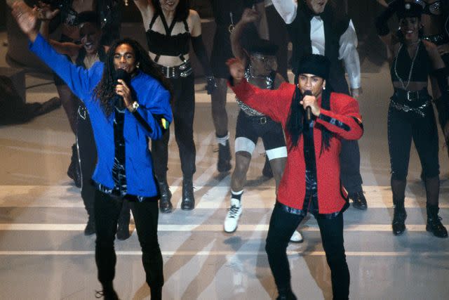 <p>CBS via Getty</p> Fabrice Morvan and Rob Pilatus of Milli Vanilli