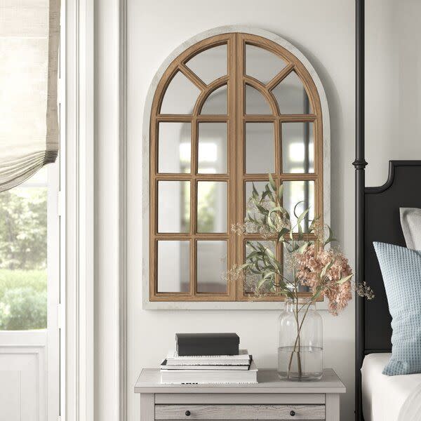 4) Gabrielle Farmhouse Arch Distressed Wall Mirror