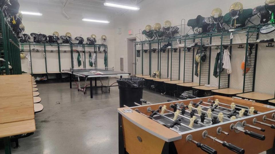Catawba Ridge’s locker room includes foosball and ping pong tables.