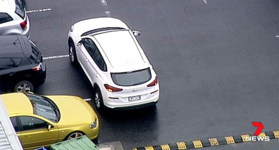 The car was found 20 minutes after it was stolen at a Home Maker Centre on nearby Plenty Road. Image: 7 News