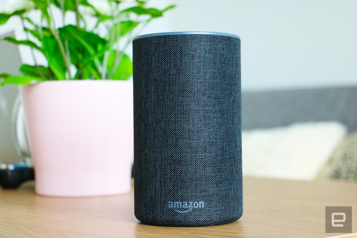 NEW  Echo 2nd Gen Smart Speaker Alexa and Dolby processing Charcoal  Fabric 
