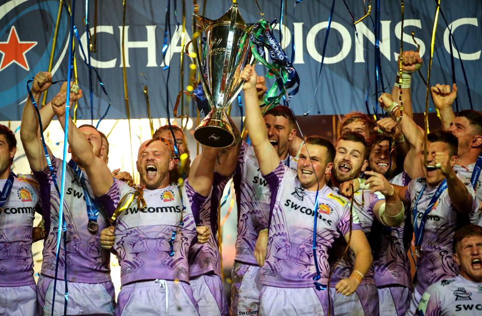 Exeter Chiefs are the reigning champions the 2020 Heineken Champions CupGetty