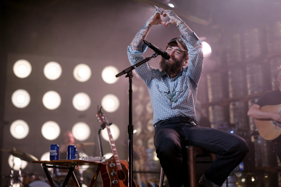 Post Malone performs onstage for Bud Light's  