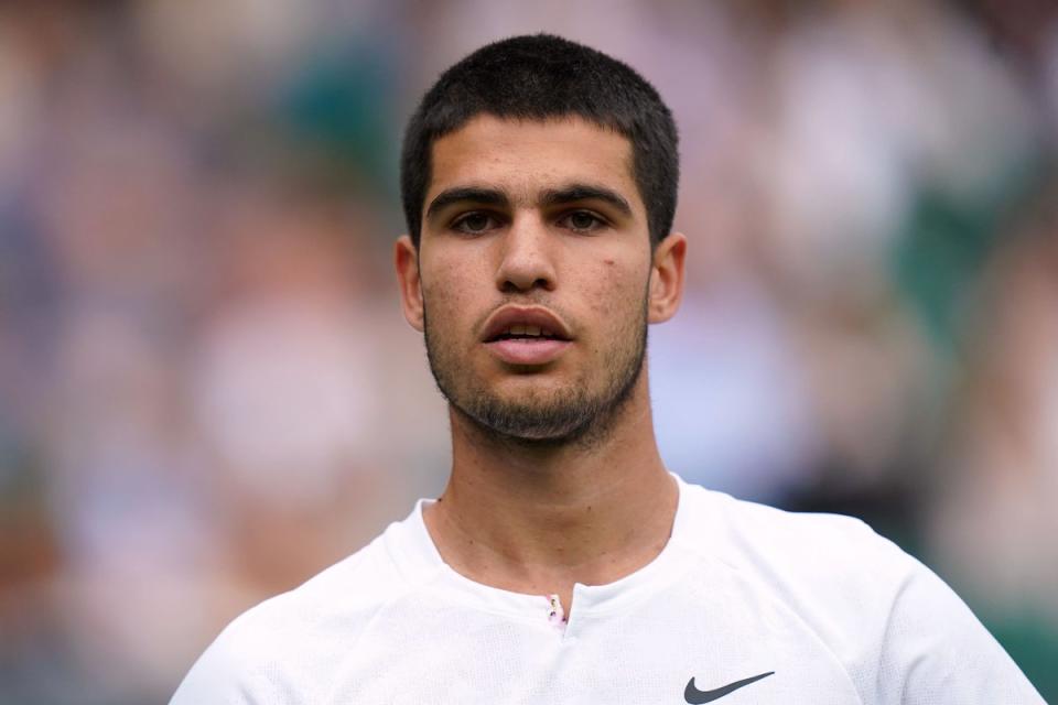 Carlos Alcaraz was beaten by David Goffin in Astana (Adam Davy/PA) (PA Wire)