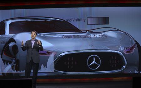 Sony CEO Kazuo Hirai delivers his keynote address at the annual Consumer Electronics Sow (CES) in Las Vegas, Nevada January 7, 2014. REUTERS/Robert Galbraith