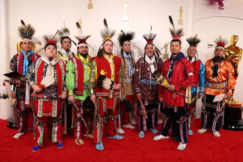 Osage Tail Dancers and Drum Keepers 96th Annual Academy Awards, Arrivals, Los Angeles, California, USA - 10 Mar 2024