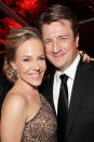 Julie Benz and Nathan Fillion attend the The Weinstein Company's 2013 Golden Globe Awards after party presented by Chopard, HP, Laura Mercier, Lexus, Marie Claire, and Yucaipa Films held at The Old Trader Vic's at The Beverly Hilton Hotel on January 13, 2013 in Beverly Hills, California.