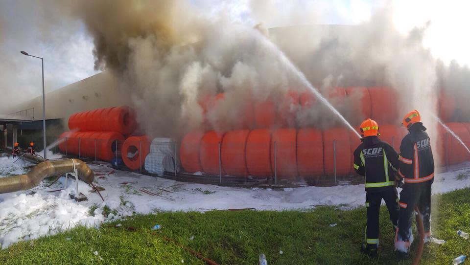 Fire at Tuas View Place. (Photo: SCDF)