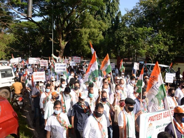 GPCC held a protest against the farm bills and demanded its withdrawal. (Photo/ANI) 