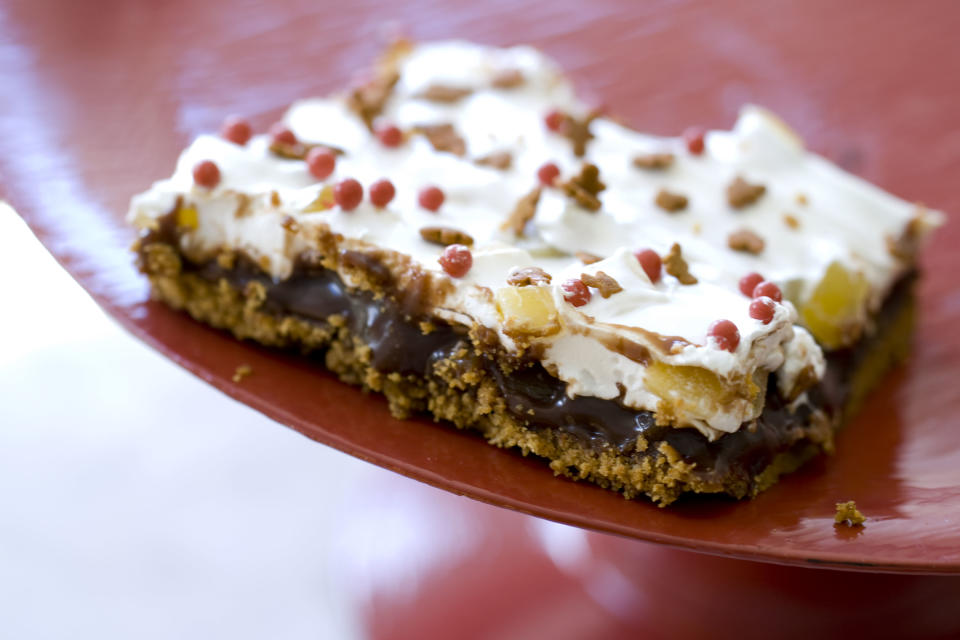 This Sept. 23, 2013 photo shows mango marshmallow bars in Concord, N.H. (AP Photo/Matthew Mead)