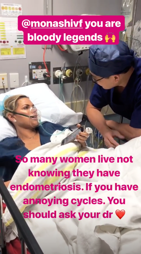 Sophie Monk posted to Instagram the moment she was diagnosed with endometriosis. Source: Instagram/Sophie Monk