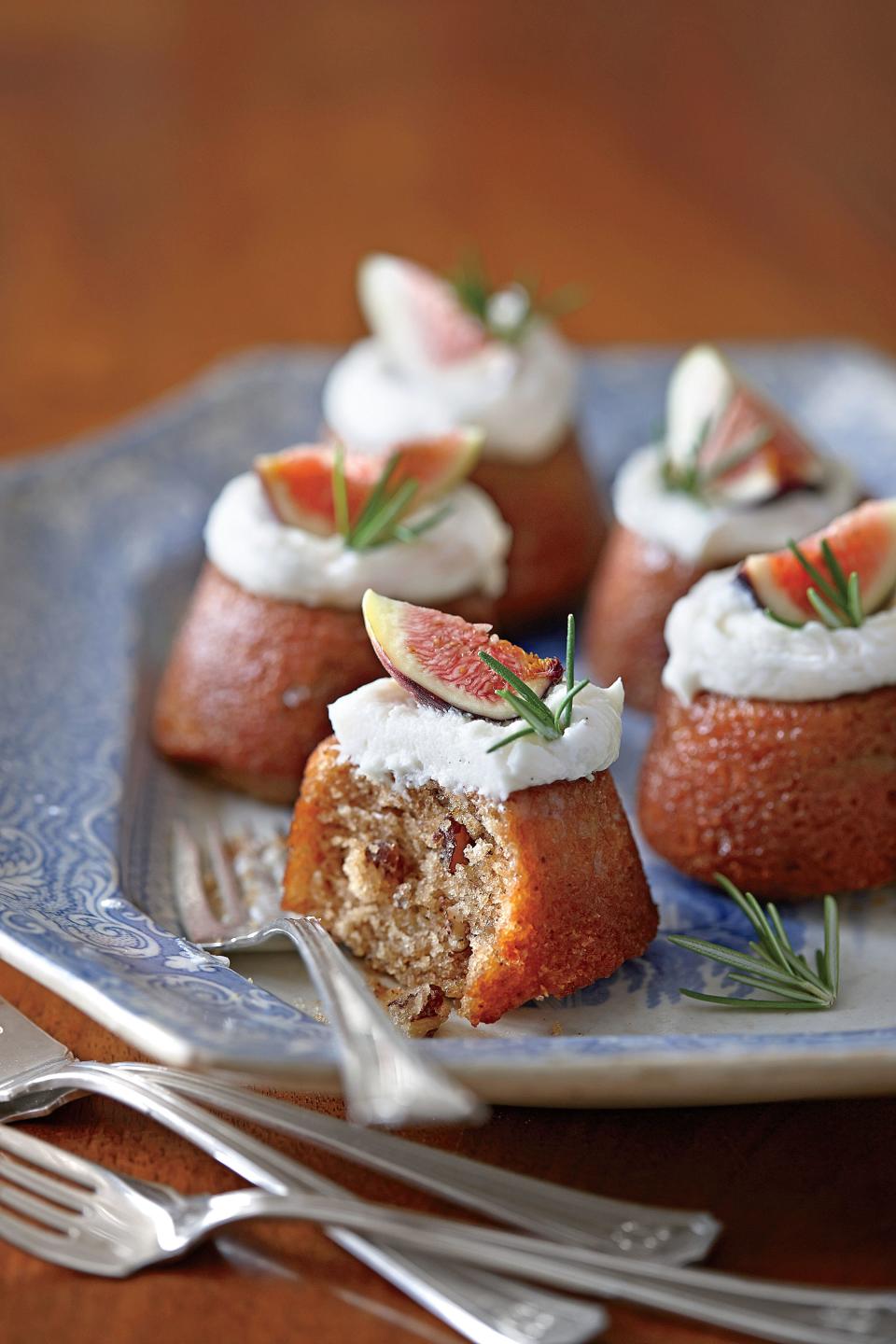 Buttermilk-Glazed Mini Fig Cakes with Vanilla Hard Sauce