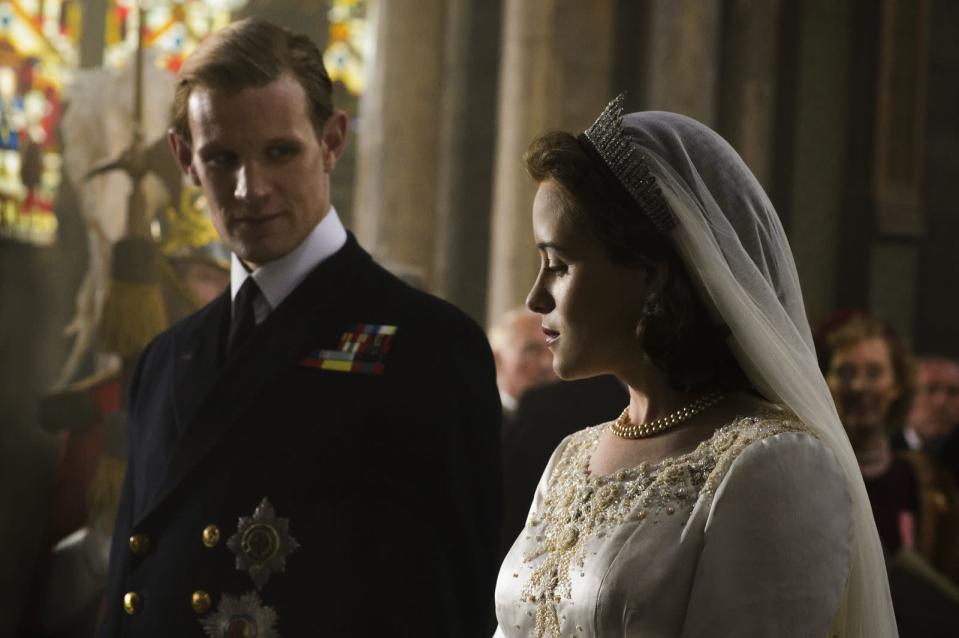 Matt Smith und Claire Foy spielten in der ersten Staffel von &quot;The Crown&quot; Prinz Philip und Queen Elizabeth II. (Bild: Alex Bailey / Netflix)