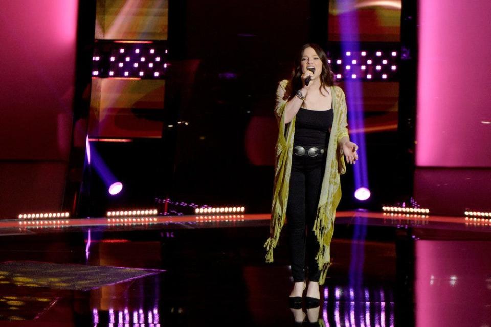 Cara Brandisi during her blind audition on "The Voice."