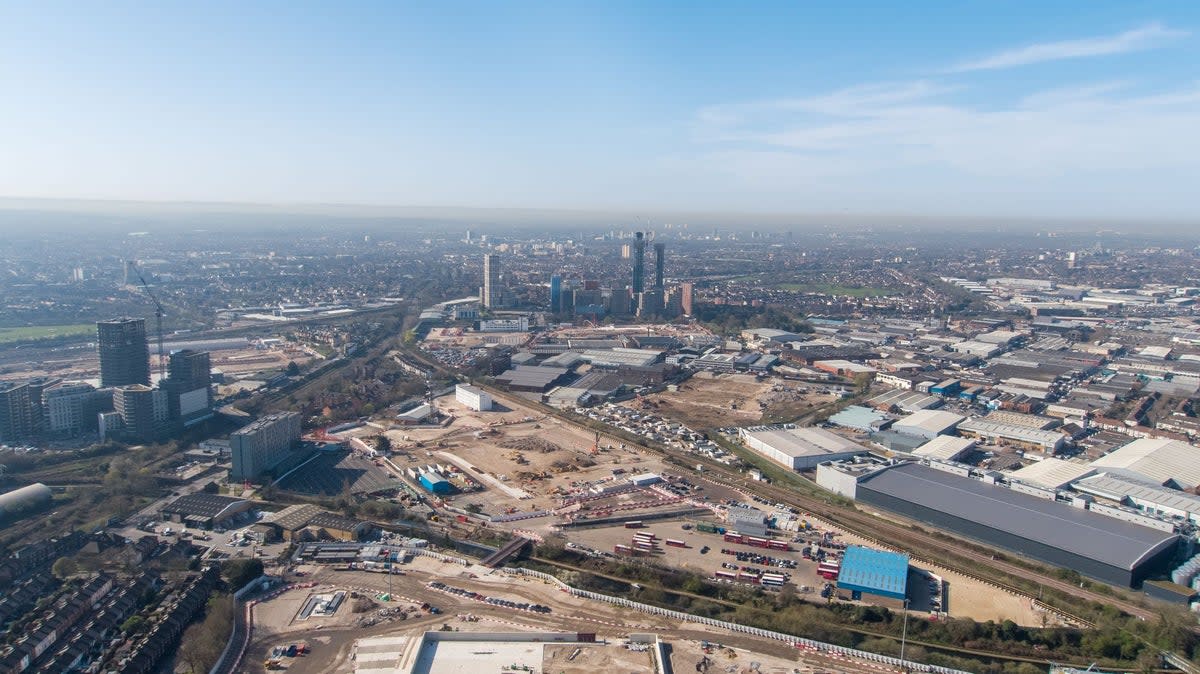 An aerial view of the Old Oak West site (OPDC)