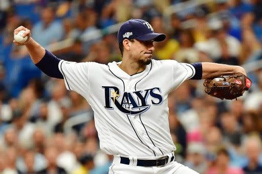 光芒先發摩頓(Charlie Morton)季後賽超殺。法新社