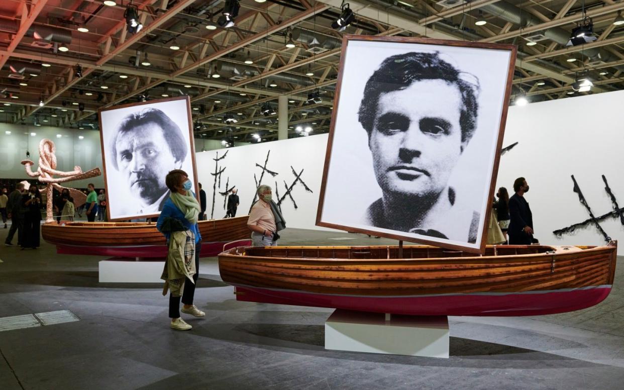 Braco Dimitrijevic installation, Sailing to Post History at Mayor Gallery, Art Basel 2021 Price $240,000 