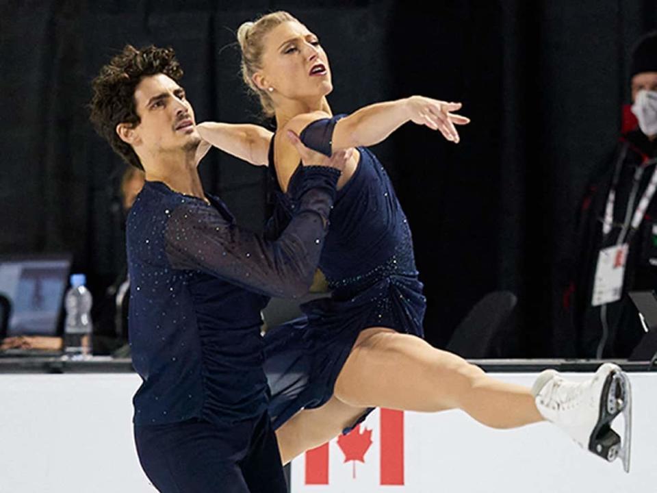 Canada's Paul Poirier and Piper Gilles, pictured, scored 121.81 points in their free dance on Saturday to finish second at the ISU Grand Prix in Grenoble, France. Reigning world champions Gabriella Papadakis and Guillaume Cizeron of France topped the medal podium. (Geoff Robins/AFP via Getty Images/File - image credit)