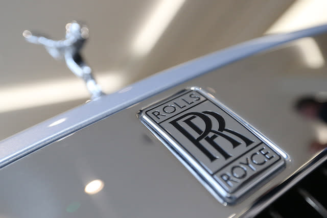 The front of a Rolls-Royce Wraith at the company's Berkeley Square showroom in London, as Rolls-Royce Motor Cars has renewed its commitment to Britain after a double-digit jump in UK revenues helped the German-owned company notch up its second highest sales record in over a century.