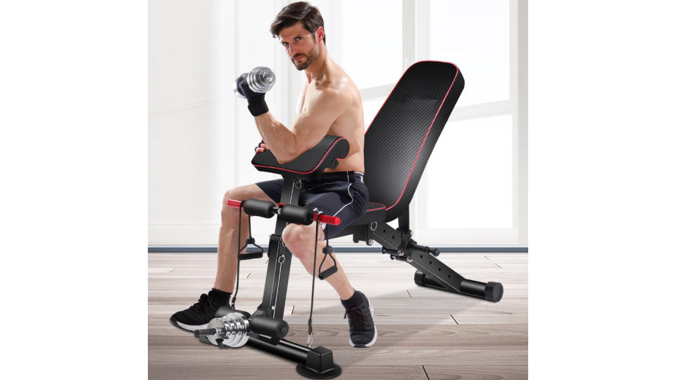 Foldable Gym Bench. (Photo: Lazada SG)