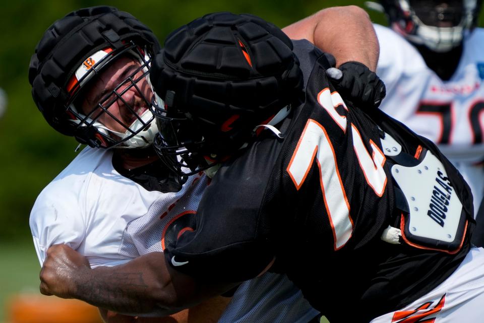 The Bengals defensive line got the best of the matchups up front on Wednesday at Bengals practice.