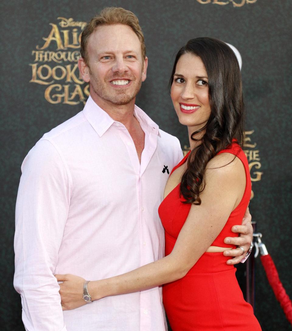 Ian Ziering and Erin Kristine Ludwig attend Los Angeles premiere of 'Alice Through The Looking Glass'